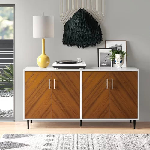Acorn White Aminatou 58'' Wide Sideboard Mid Century Inspired Space