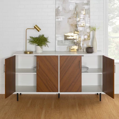 Acorn White Aminatou 58'' Wide Sideboard Mid Century Inspired Space
