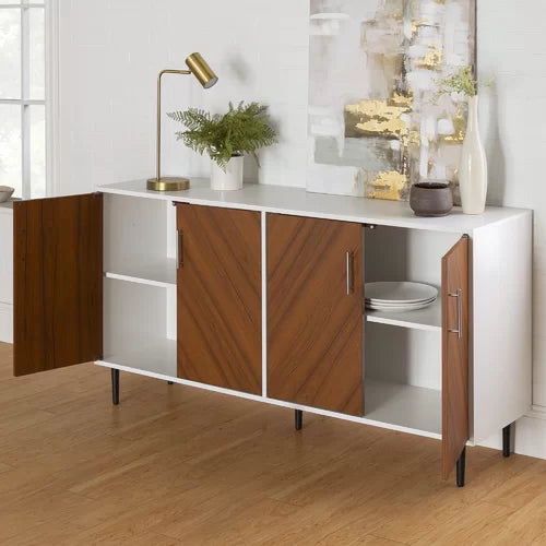 Acorn White Aminatou 58'' Wide Sideboard Mid Century Inspired Space