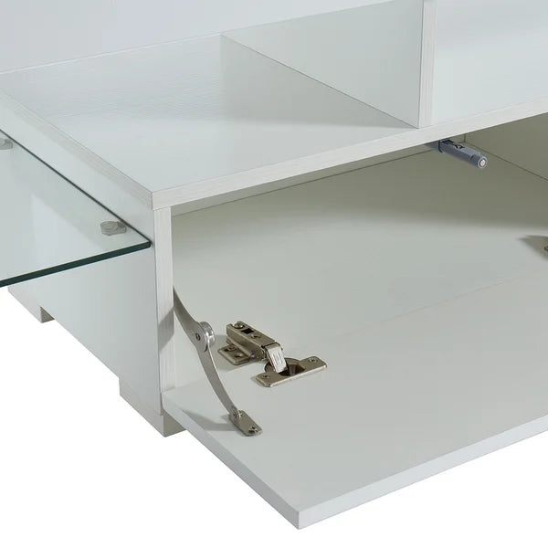 TV Stand for TVs up to 88" 2 Drawers and Glass Shelves Perfect Organize