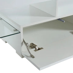 TV Stand for TVs up to 88" 2 Drawers and Glass Shelves Perfect Organize