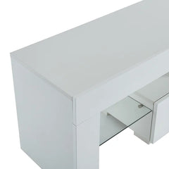 TV Stand for TVs up to 88" 2 Drawers and Glass Shelves Perfect Organize