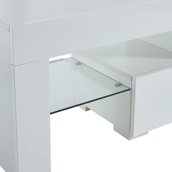 TV Stand for TVs up to 88" 2 Drawers and Glass Shelves Perfect Organize
