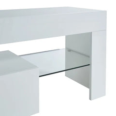 TV Stand for TVs up to 88" 2 Drawers and Glass Shelves Perfect Organize