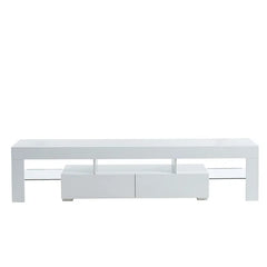 TV Stand for TVs up to 88" 2 Drawers and Glass Shelves Perfect Organize