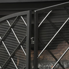 3-Panel Fireplace Screen Knight Home Black Fireproof Durability this Screen Features An Open Mesh Design
