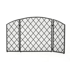 3-Panel Fireplace Screen Knight Home Black Fireproof Durability this Screen Features An Open Mesh Design