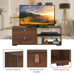 Walnut TV Stand for TVs up to 48" with Cable Management Manufactured Wood