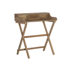 Gray Wash Secretary Desk Manufactured Solid Wood Two X-Shaped Legs