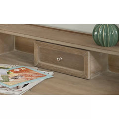 Gray Wash Secretary Desk Manufactured Solid Wood Two X-Shaped Legs