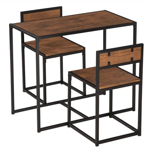 Wood Anabriana 2 Person Dining Set Rustic Dining Table Set