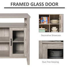 Gray Anayely 45.75'' Wide Server Retro Wood Grain Effect