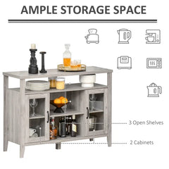 Gray Anayely 45.75'' Wide Server Retro Wood Grain Effect