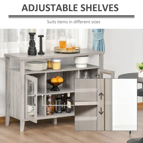 Gray Anayely 45.75'' Wide Server Retro Wood Grain Effect