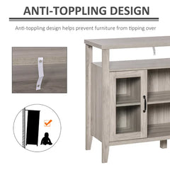 Gray Anayely 45.75'' Wide Server Retro Wood Grain Effect