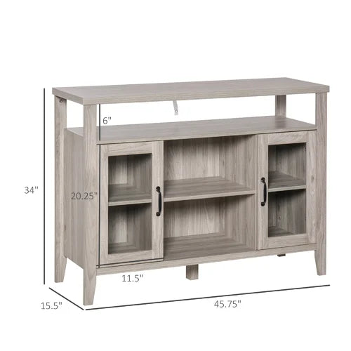 Gray Anayely 45.75'' Wide Server Retro Wood Grain Effect