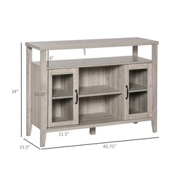 Gray Anayely 45.75'' Wide Server Retro Wood Grain Effect