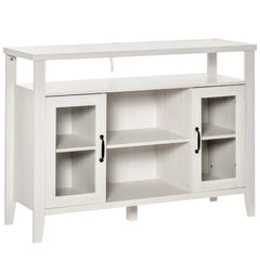 White Anayely 45.75'' Wide Server Retro Wood Grain Effect