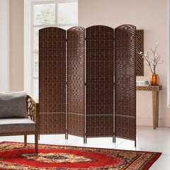 1 - Bamboo/Rattan Folding Room Divider Used To Divide A Bedroom Or Define A Room/Space. Whether it's forHhome Or The Workplace