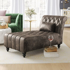 Andrews Tufted Armless Chaise Lounge Extravagant Style