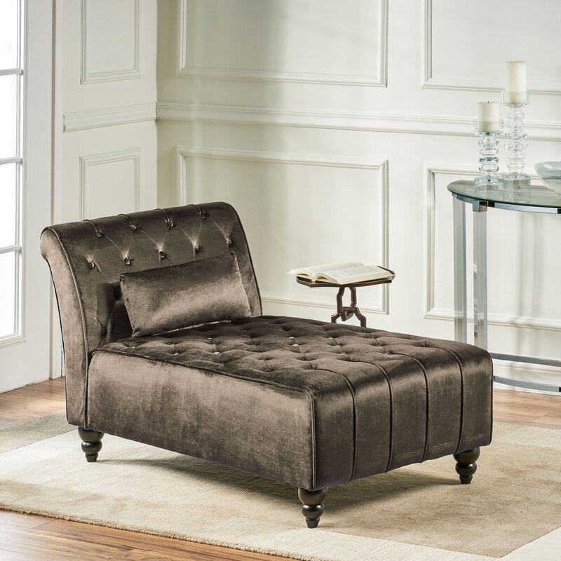 Andrews Tufted Armless Chaise Lounge Extravagant Style