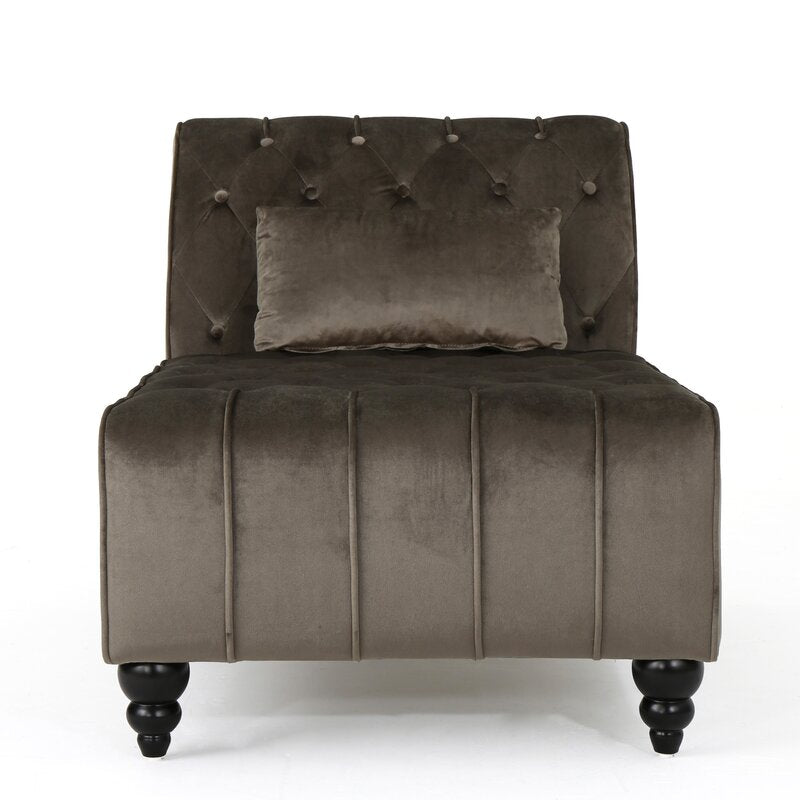 Andrews Tufted Armless Chaise Lounge Extravagant Style