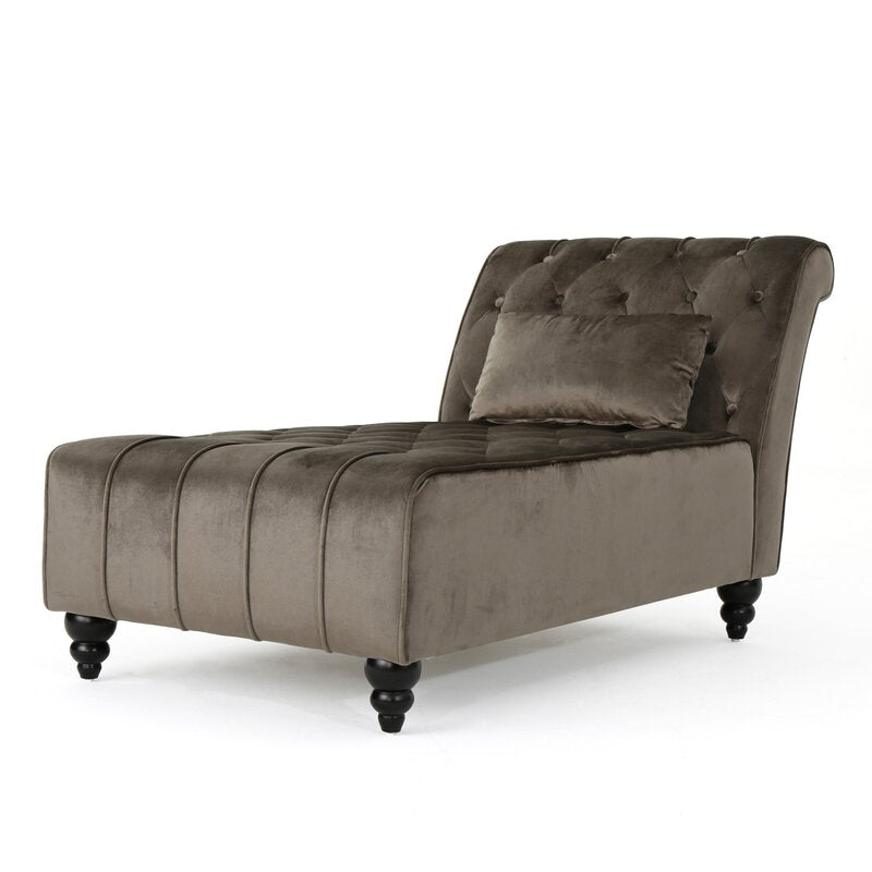 Andrews Tufted Armless Chaise Lounge Extravagant Style