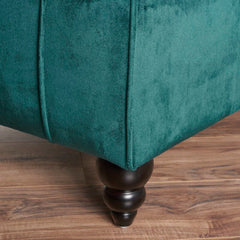 Andrews Tufted Armless Chaise Lounge Soft Teal Velvet