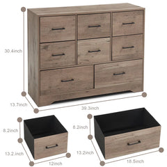 Aneet 8 Drawer 39.4" W Double Dresser 8 Spacious Drawers Perfect Organize