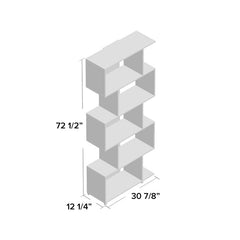 White 72.44'' H x 30.91'' W Geometric Bookcase Five Stacked, Offset Cube Units that Give it An Open Look