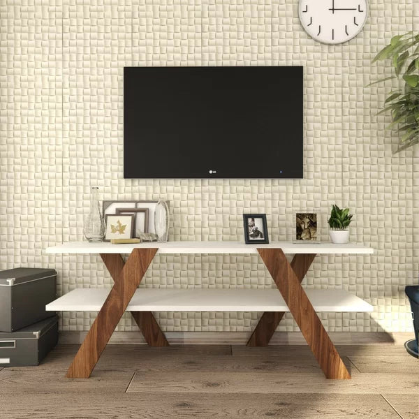 TV Stand for TVs up to 50" with Sound Bar Shelf Open shelving