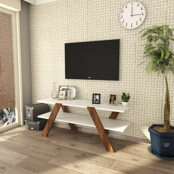 TV Stand for TVs up to 50" with Sound Bar Shelf Open shelving