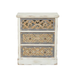 Anjolie 35.25'' Tall 3 - Drawer Mirrored Solid Wood Accent Chest