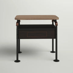 Solid Wood Annabelle 22'' Tall 1 - Drawer Nightstand in Antique Oak/Sandy Gray