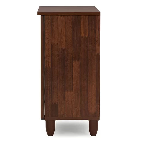 9 Pair Shoe Storage Cabinet Engineered Wood In Two-Tone Oak And White