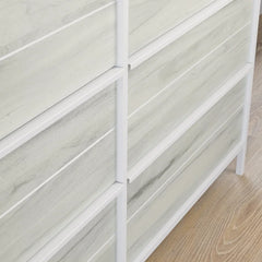 Solid Wood White Anrey 6 Drawer 57.55'' W Rustic Style