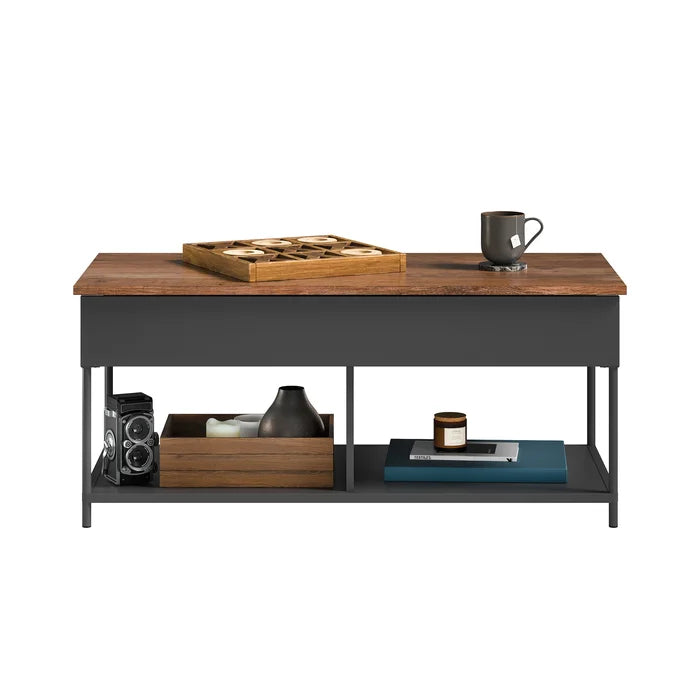 Lift Top 4 legs Coffee Table with Storage Additional Storage and Display of Organizing Bins