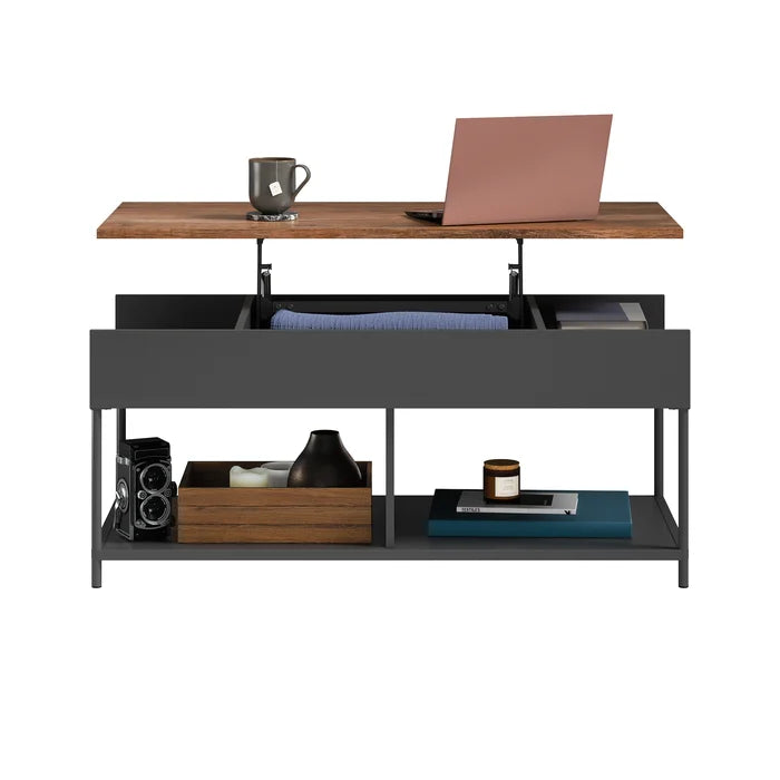 Lift Top 4 legs Coffee Table with Storage Additional Storage and Display of Organizing Bins