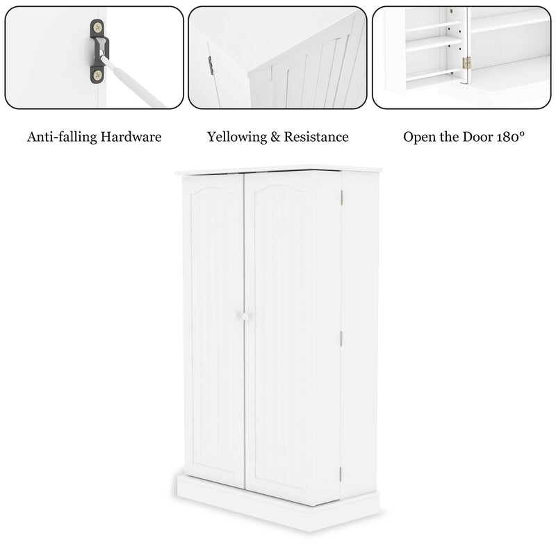 Anslei 40.8" Kitchen Pantry Sturdy and Durable Elegant Smooth White Finish