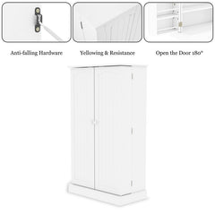 Anslei 40.8" Kitchen Pantry Sturdy and Durable Elegant Smooth White Finish