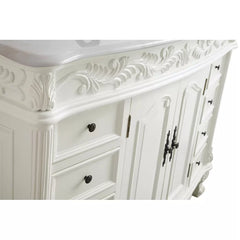 Antique White Antonelli 48" Single Bathroom Vanity Set Eight Narrow Drawers