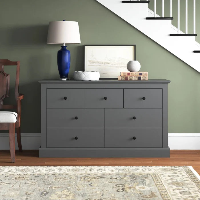 Smokey Anyrie 7 Drawer 55'' W Dresser Contemporary Bedroom Collection