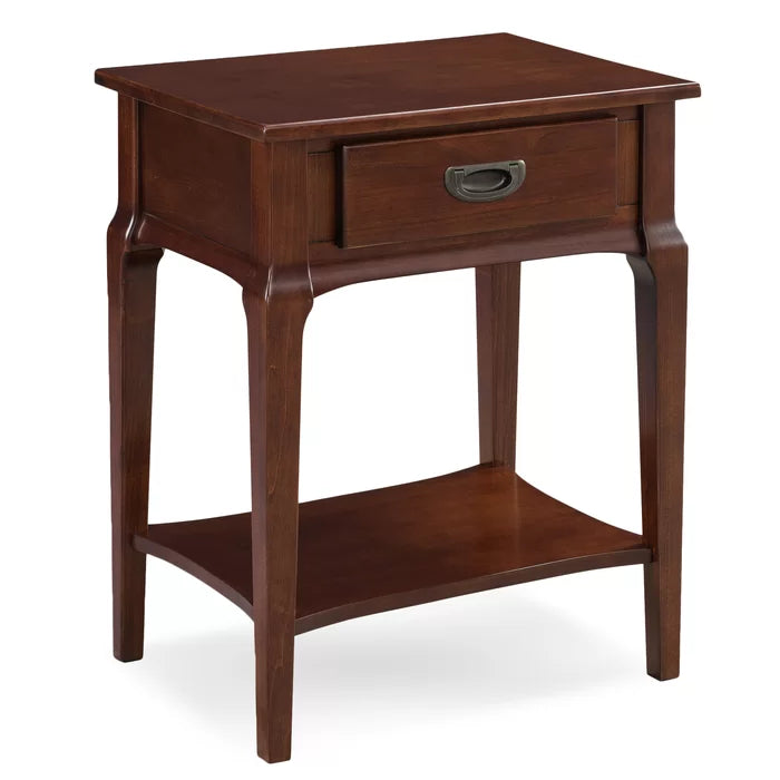 Aparna 28'' Tall 1 - Drawer Nightstand in Cherry Solid Wood