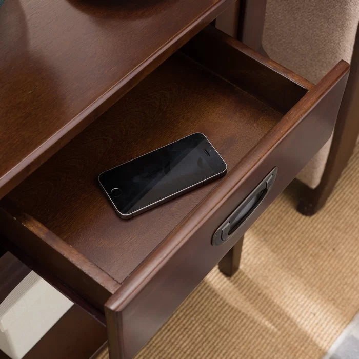 Aparna 28'' Tall 1 - Drawer Nightstand in Cherry Solid Wood