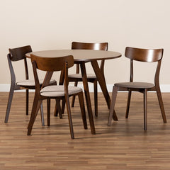 Applegate 5 - Piece Rubberwood Solid Wood Dining Set