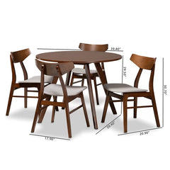 Light Gray Applegate 5 Piece Rubberwood Solid Wood Dining Set