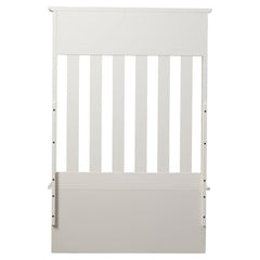 White 42'' Wide Hall Tree with Bench Three Double-Prong Metal Hooks
