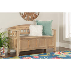 Apruva Flip Top Storage Bench Rustic Look Natural Washed Finish