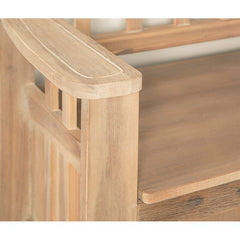 Apruva Flip Top Storage Bench Rustic Look Natural Washed Finish