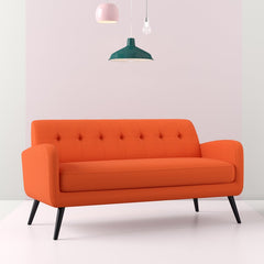 Orange Polyester Araceli 65.5'' Square Arm Sofa Aesthetic Indoor Furniture